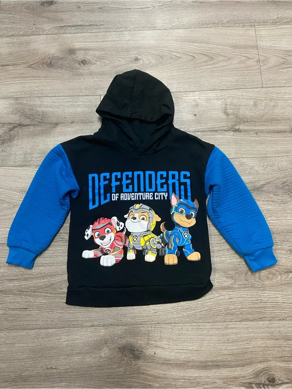 Paw Patrol 'Defenders of Adventure City' Hoodie Kids Pullover Black Blue